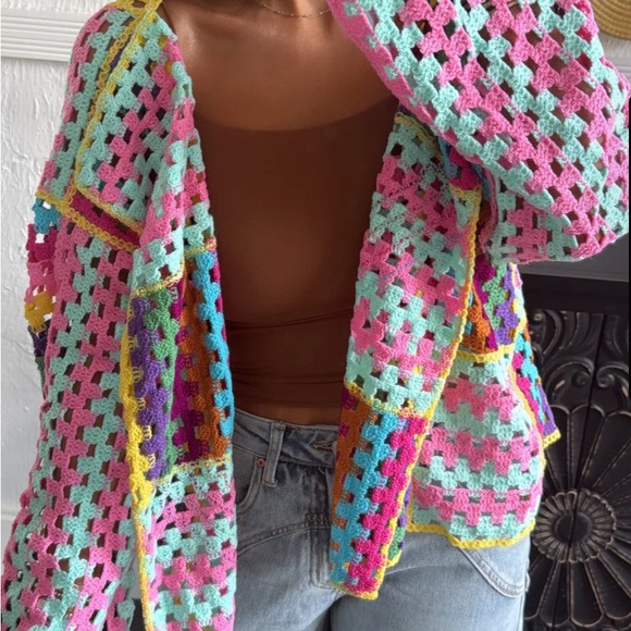POL Multicolor Crochet Cardigan - Picture 2 of 7